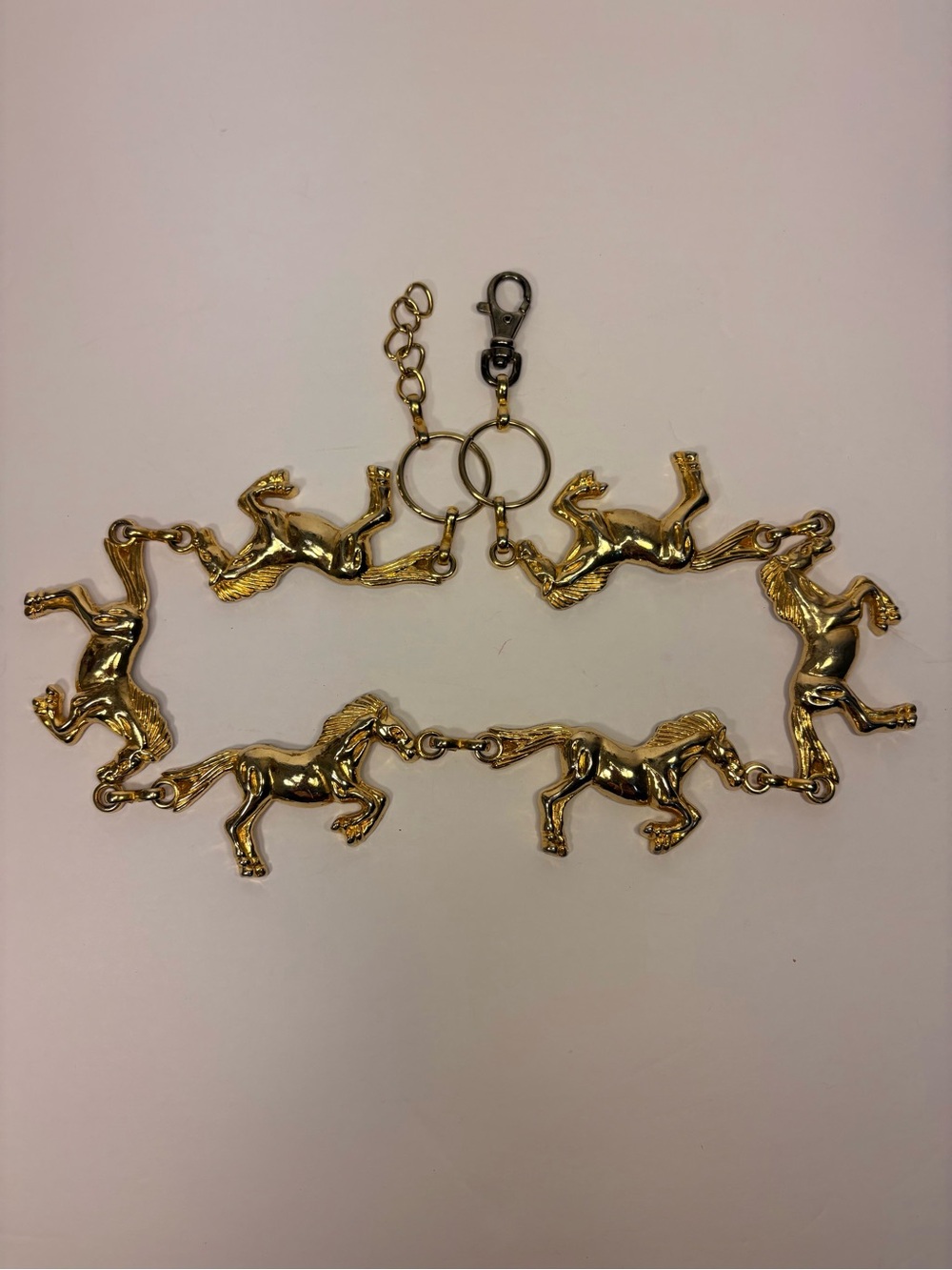 Rare 90’s Vintage Anne Klein Gold Horse Belt Collector Item Equestrian Lover